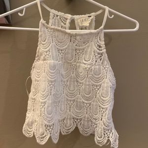 Women’s white lace crop top